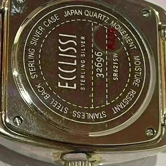 NIB Ecclissi 925 Sterling Silver 32696 Quartz Watch 35mm White Dial - Picture 7 of 12